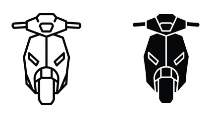 Minimalistic scooter and motorcycle front view icons © MDAROB