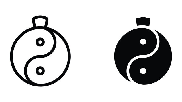 Yin and yang symbol with hanging loop design