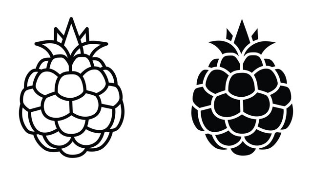 Black and white pineapple illustration with crown