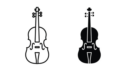 Black and white outline violins facing each other © MDAROB