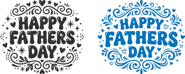 Happy Fathers Day greeting with hand written lettering © Rumon