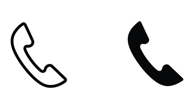 Black and white classic telephone icon set