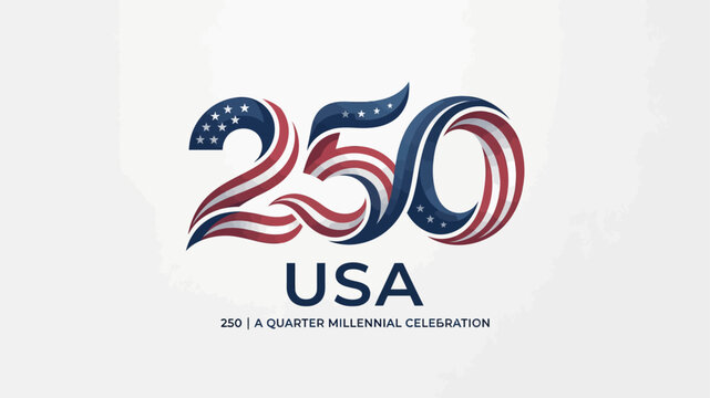 Usa 250th anniversary logo celebrating two and a half centuries of american history