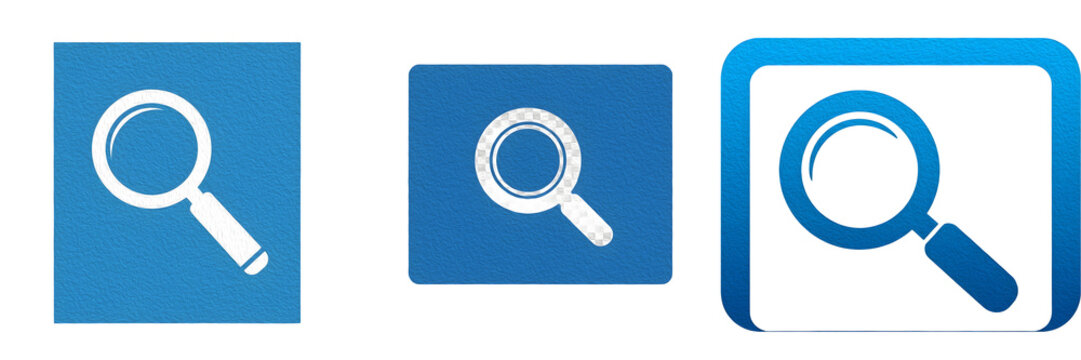 set of magnifying glass icon on withe background PNG photo''