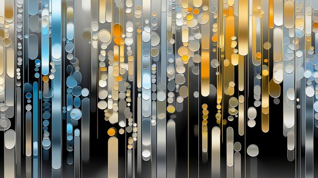AI-generated abstract illustration with a colorful geometric pattern of dots and lines and fills