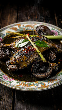 Premium Nyonya Ayam Buah Keluak - Exotic Black Nut Chicken Stew with Rich Earthy Gravy Heritage Food Photography