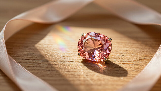 Golden Hour Comparison of Padparadscha and Morganite Stones