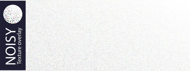 Dotted grainy particles for a white bg noise pattern, gradient vector overlay of sand texture. Grunge spray effect on paper, gritty hatching abstraction, seamless halftone distressed cement gradient © Svetlana Ievleva