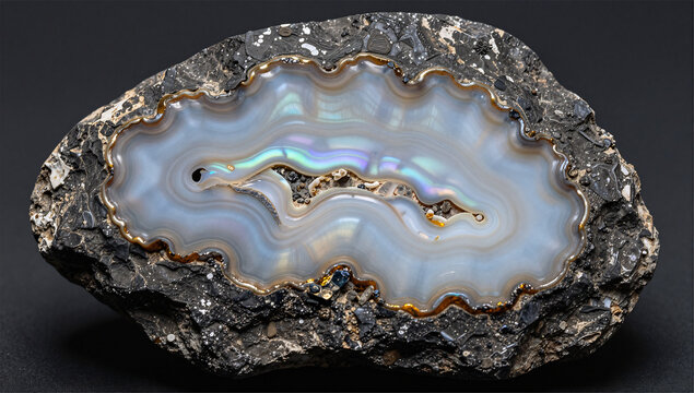 Rugged Raw Ammolite Fossil in Ironstone Matrix for Geology Brands