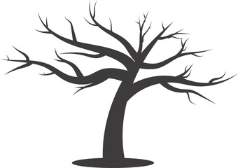 Obraz premium Minimal Artistic Tree Silhouette Vector Illustration for Creative Design