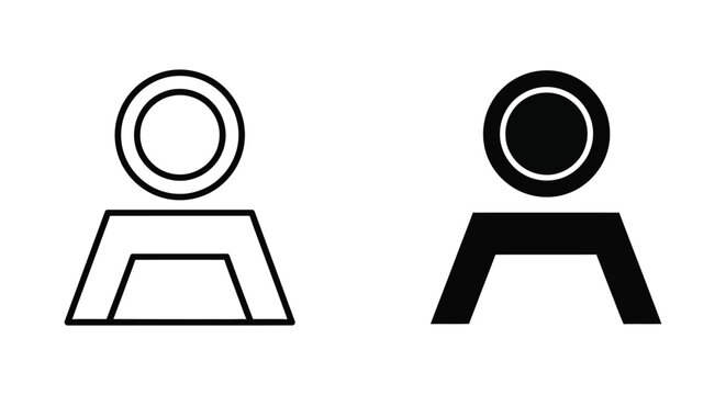 User profile avatar icon in outline and solid black vector style