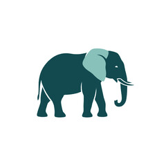 Obraz premium Minimalist Elephant Vector Icon - Stylized Two-Tone African Elephant Silhouette for Branding