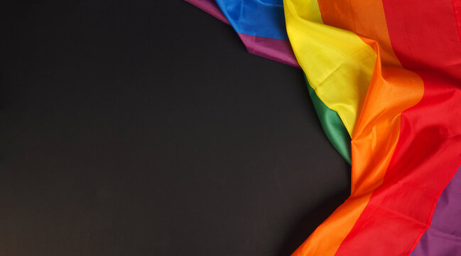 LGBT flag or a rainbow flag isolated on white background.
