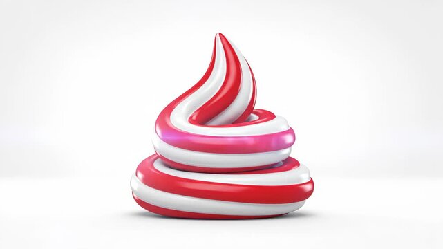 Dynamic red and white candy cane swirl formation for holiday season design and animation