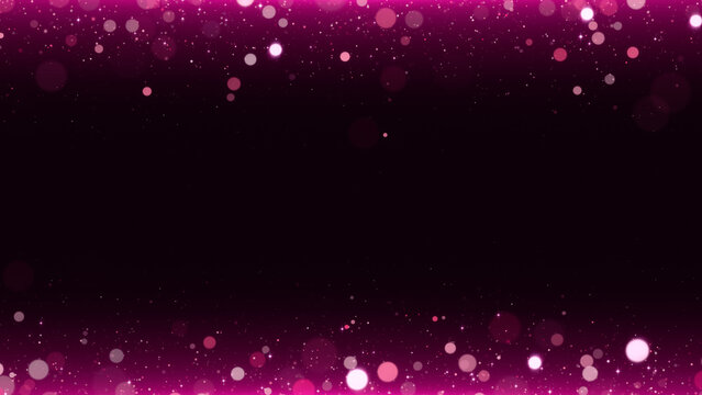 pink stars glitter particles and bokeh lights border frame , valentine, new year and christmas, social media background
