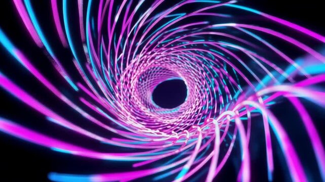 Magenta Cyber Spiraling Light Trails Background