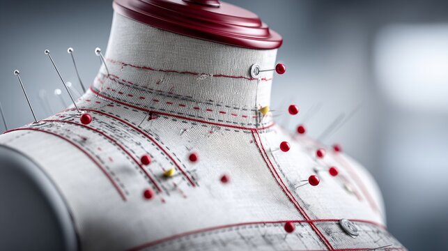 Elegant Dress Form with Sewing Pins Ready for Fashion Design Projects