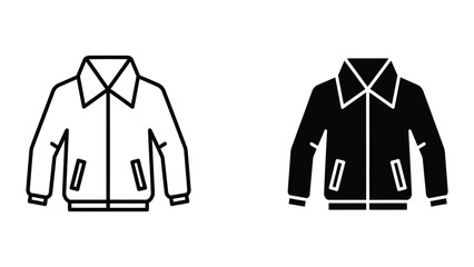 Black and white jacket vector illustration with pockets © MDALI