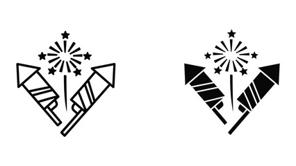 Wand with fireworks starburst magic effect illustration © MSTSALMA