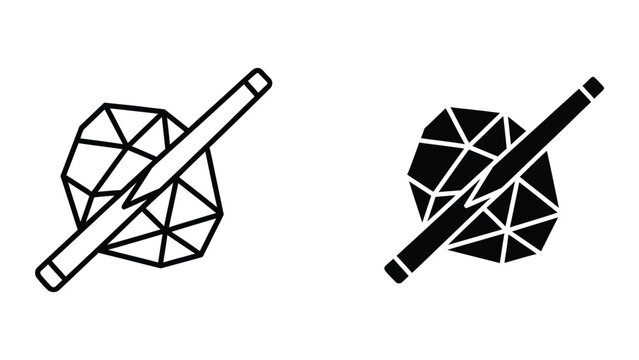 Minimalist cannon firing at geometric target illustration