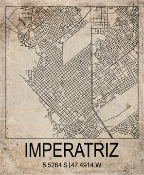 Imperatriz Brazil Retro Minimalist City Map Poster