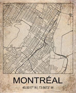 Montreal Canada Retro Minimalist City Map Poster