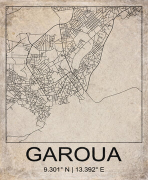 Garoua Cameroon Retro Minimalist City Map Poster