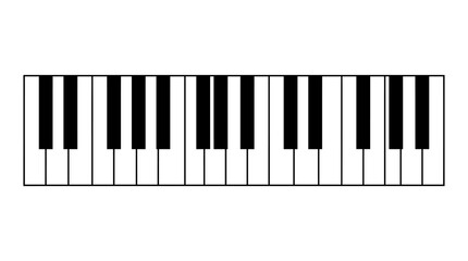 Fototapeta premium A standard piano keyboard layout with black and white keys