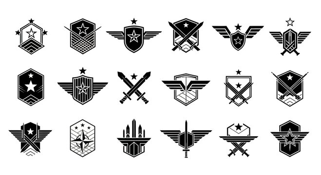 Elite Military Force Badge Logo with Strong and Bold Concept