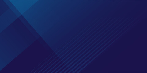 Fototapeta premium Abstract dark blue background. Modern dynamic composition of stacked rectangles with lines.