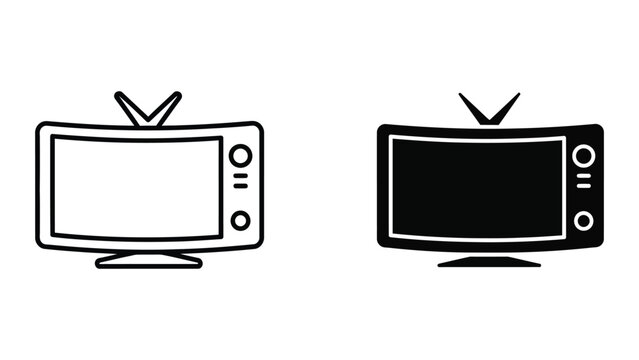 Simple old crt television with black screen next to turned-off crt tv