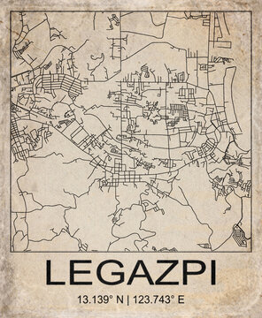 Legazpi Philippines Retro Minimalist City Map Poster