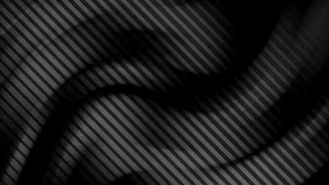 Black and gray striped abstract background with wavy lines pattern