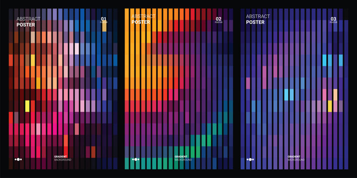 Captivating abstract digital backgrounds with colorful vertical pixel patterns, perfect for modern designs. High-quality files with for versatile use