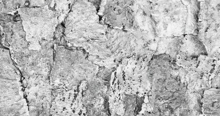 Fototapeta premium White cracked exture frame. Rough surface shows natural weathering age. rough textured background for page template or presentation design