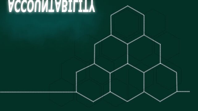 Accountability concept infographic with hexagonal business and strategy symbols