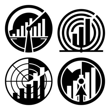 Real estate relocation growth map logo icon set