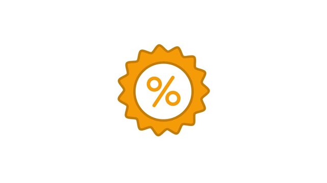 percent sign animated. discount icon, badge icon