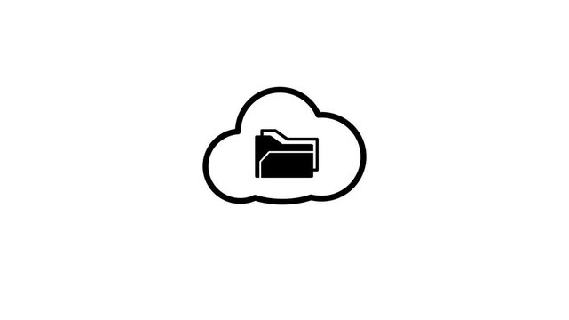 cloud into folder icon animation. file icon, storage icon