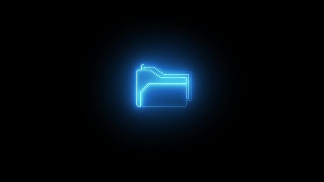 glowing line folder sign animation.