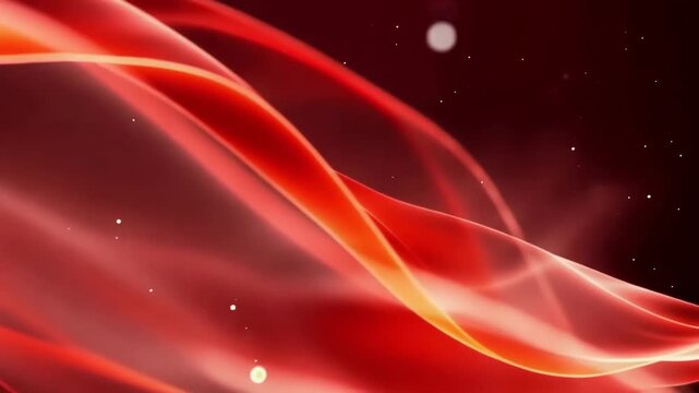 Red Abstract Waves with Soft Glow