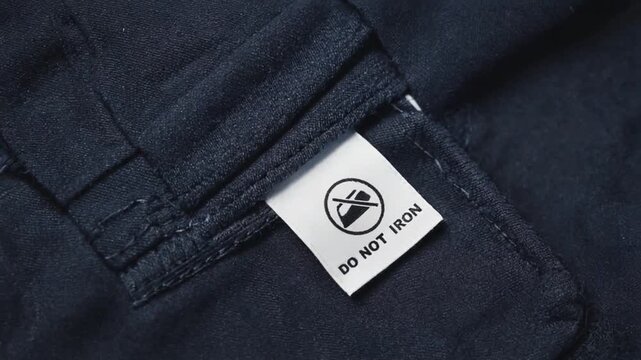 "Do not wash" label on a garment.