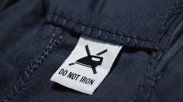 "No not iron" label on a garment.