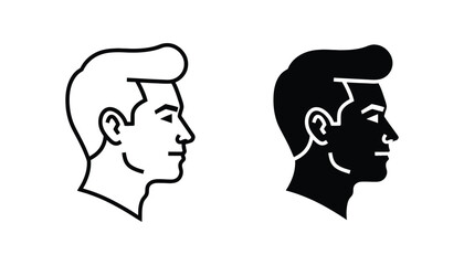 Profile portrait of man in side view vector illustration for corporate identity or avatar design © Velvet