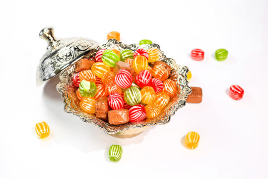 bayram şekeri fruit candy on white background