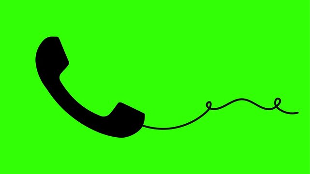 telephone receiver on green screen background