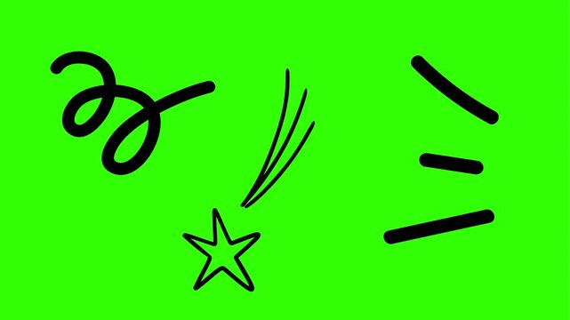 vector illustration of a star, wavy line symbol