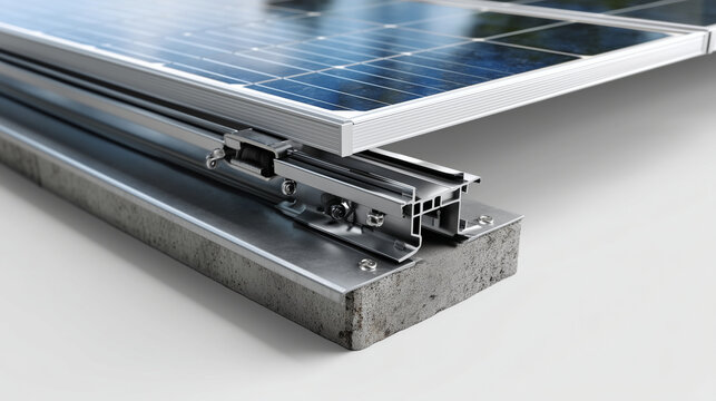 A photovoltaic module installed on a roof. Technical drawing revit style showing a gap of at least 20 cm between the panel and the roof