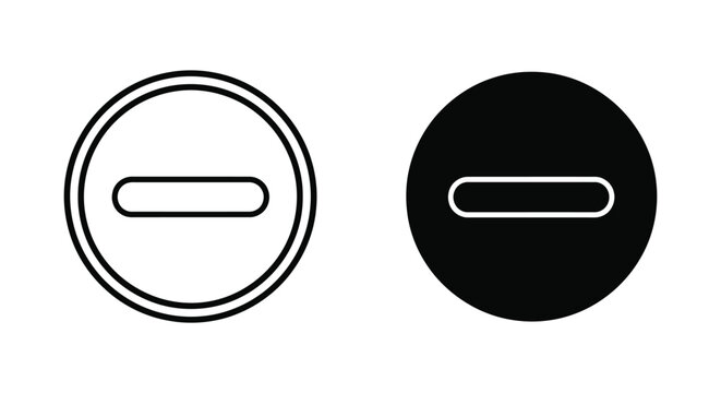 Minus sign icon in circular frame for removal and subtraction operations
