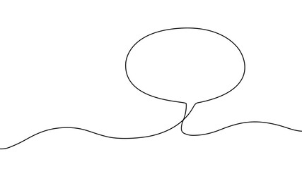 Continuous one line speech bubble art icon talk drawing conversation. Speech bubble  dialogue chat linear discussion doodle speak design idea vector outline illustration communicate cloud text single © Максим Зайков